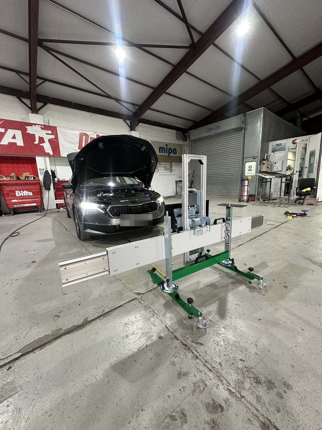 Radar calibration in a bodyshop after front-end repair in Sheffield