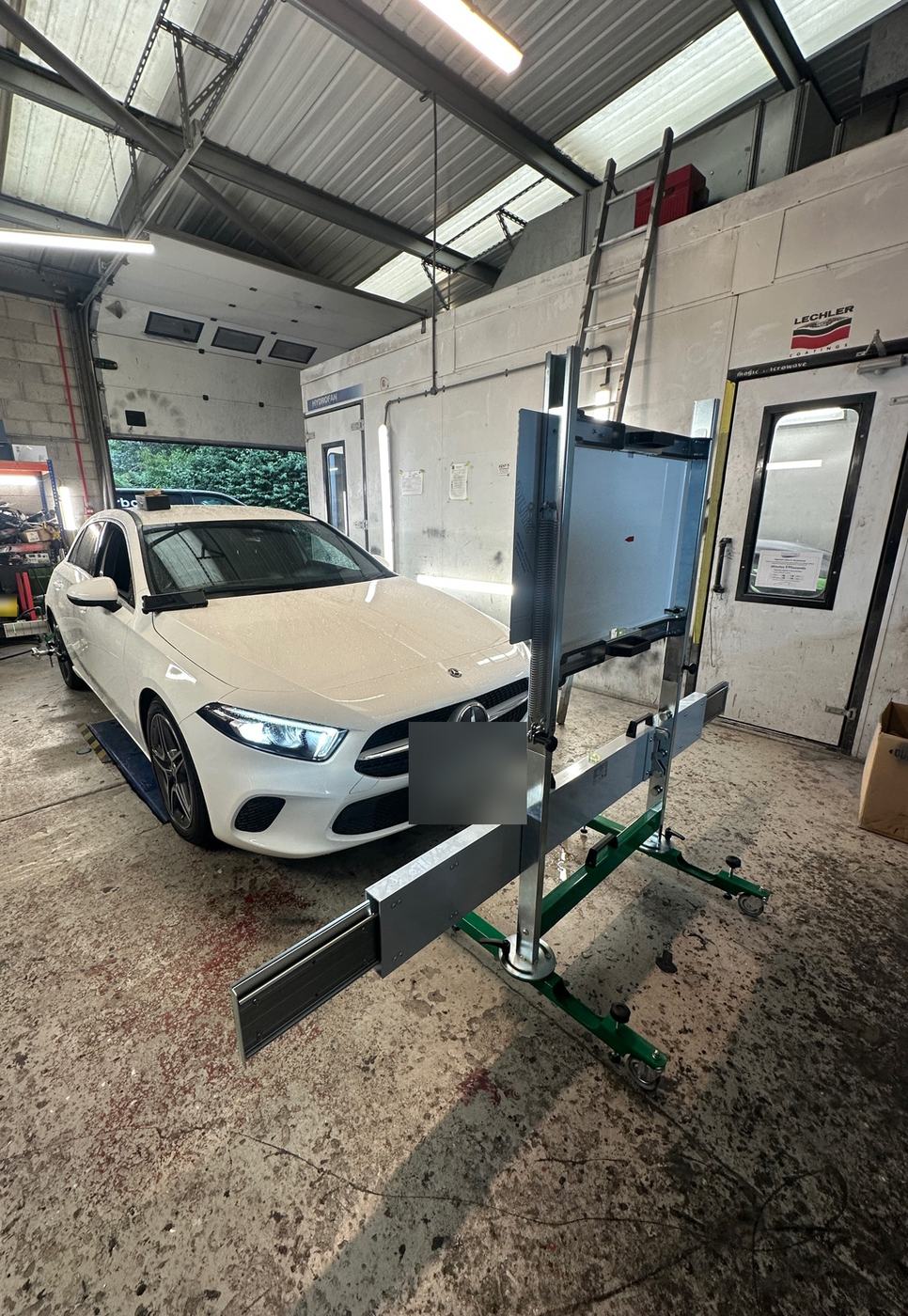 Front camera calibration on a Mercedes A-Class in Stoke-on-Trent, after a replacement camera was fitted